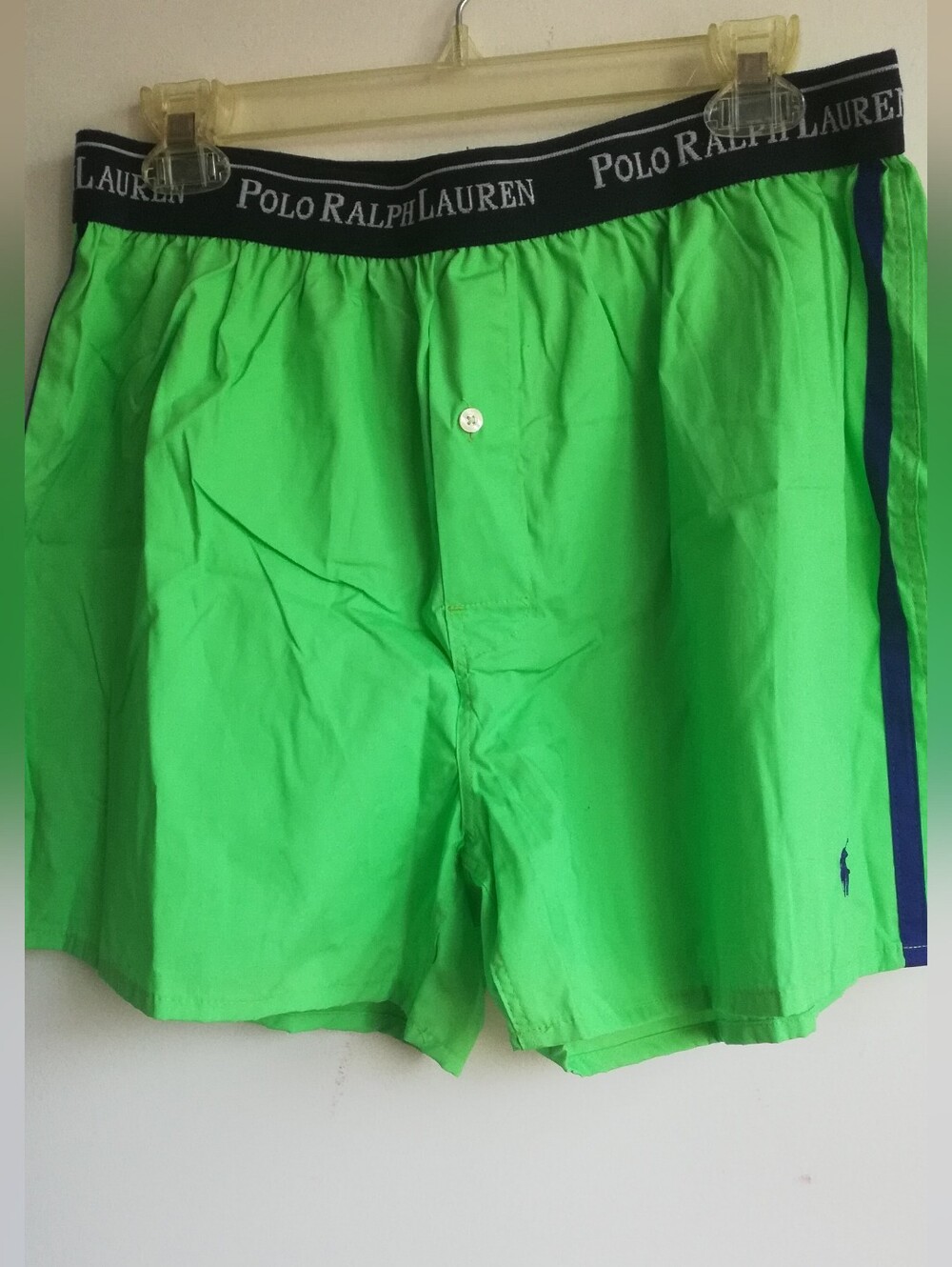 Polo by Ralph Lauren Neon Green Swim Trunks with Navy Trim